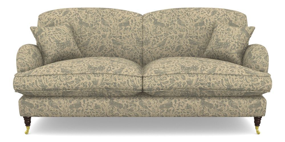 Product photograph of Kentwell 3 Seater 2 Hump Sofa In V A Drawn From Nature - Bird And Rabbit - Duck Egg from Sofas and Stuff Limited