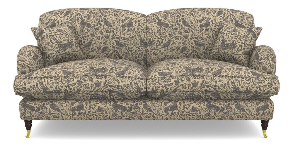 Product photograph of Kentwell 3 Seater 2 Hump Sofa In V A Drawn From Nature - Bird And Rabbit - Navy from Sofas and Stuff Limited