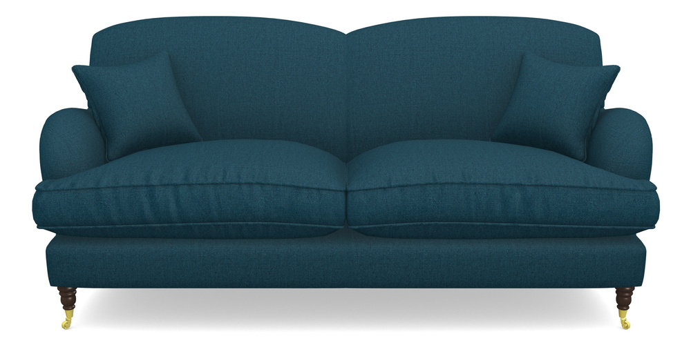 Product photograph of Kentwell 3 Seater 2 Hump Sofa In Plain Linen Cotton - Ink Pot from Sofas and Stuff Limited