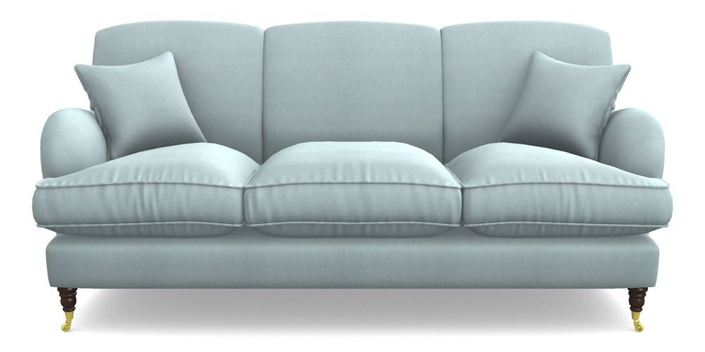 Product photograph of Kentwell 3 Seater 3 Hump Sofa In Clever Tough And Eco Velvet - Mineral from Sofas and Stuff Limited