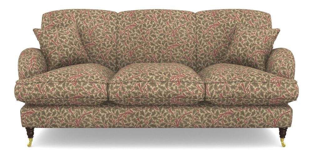 Product photograph of Kentwell 3 Seater 3 Hump Sofa In V A Drawn From Nature Collection - Oak Tree - Red from Sofas and Stuff Limited