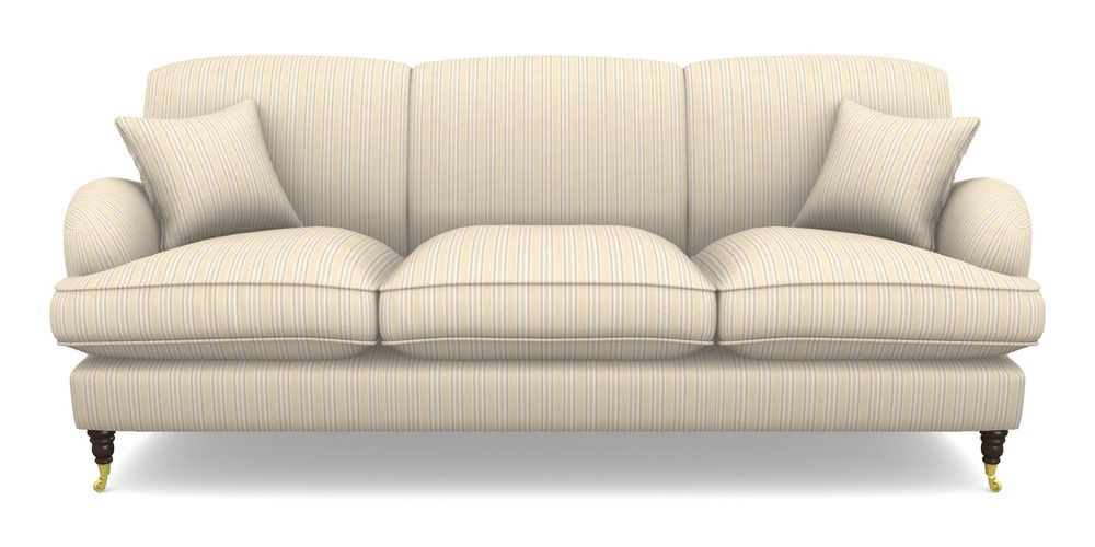 Product photograph of Kentwell 4 Seater 3 Hump Sofa In Cloth 22 - Racing Stripes Ayr - Dove from Sofas and Stuff Limited