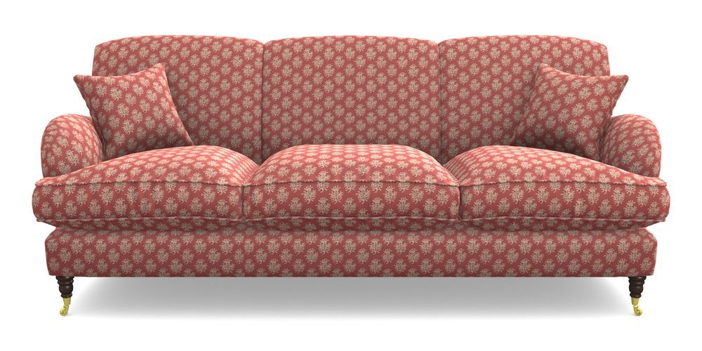 Product photograph of Kentwell 4 Seater 3 Hump Sofa In Cloth 21 - Coral 1 - Ginger Snap from Sofas and Stuff Limited