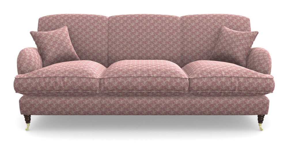 Product photograph of Kentwell 4 Seater 3 Hump Sofa In Cloth 21 - Decorative Leaf - Cassis from Sofas and Stuff Limited