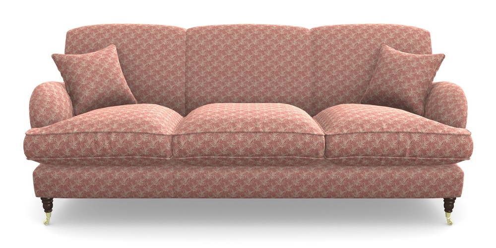 Product photograph of Kentwell 4 Seater 3 Hump Sofa In Cloth 21 - Decorative Leaf - Ginger Snap from Sofas and Stuff Limited