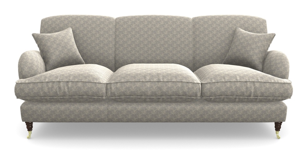 Product photograph of Kentwell 4 Seater 3 Hump Sofa In Cloth 21 - Decorative Leaf - Magnesium from Sofas and Stuff Limited