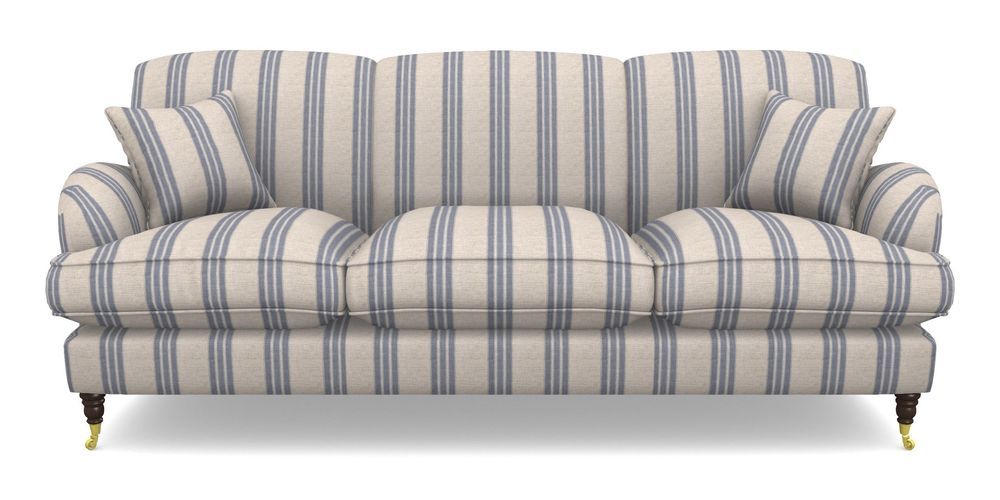 Product photograph of Kentwell 4 Seater 3 Hump Sofa In Cloth 18 Stripes - Bengal - Indigo from Sofas and Stuff Limited