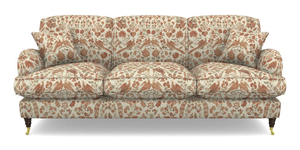 Product photograph of Kentwell 4 Seater 3 Hump Sofa In V A Brompton Collection - Coromandel - Terracotta from Sofas and Stuff Limited