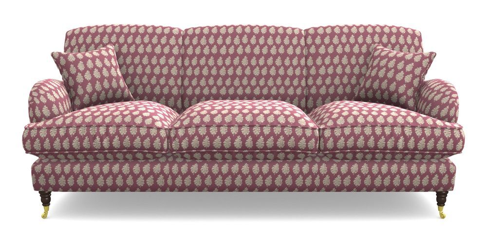 Product photograph of Kentwell 4 Seater 3 Hump Sofa In Cloth 21 - Oak Leaf - Cassis from Sofas and Stuff Limited