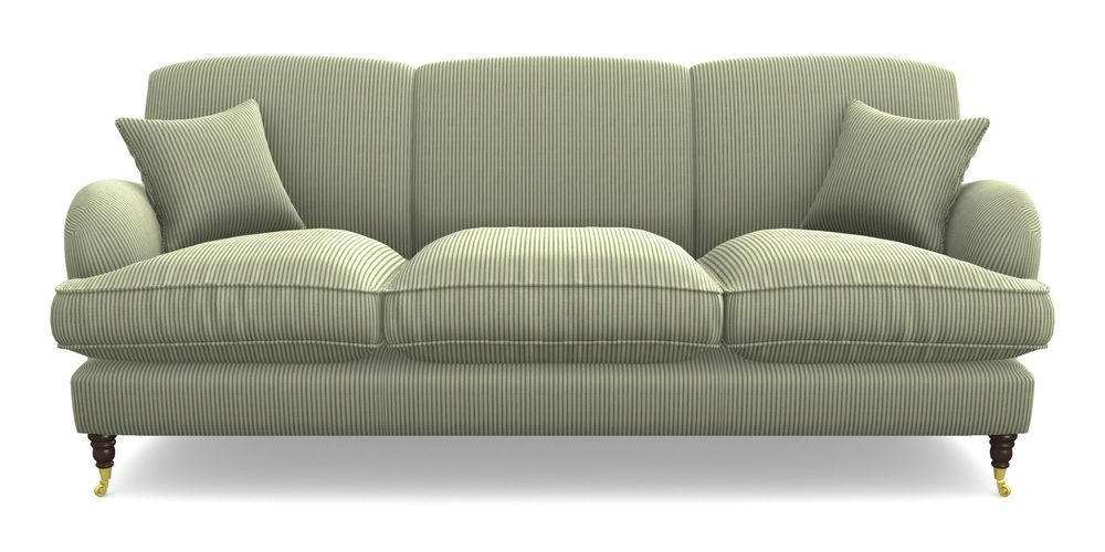 Product photograph of Kentwell 4 Seater 3 Hump Sofa In Cloth 21 - Simple Stripe - Forest from Sofas and Stuff Limited