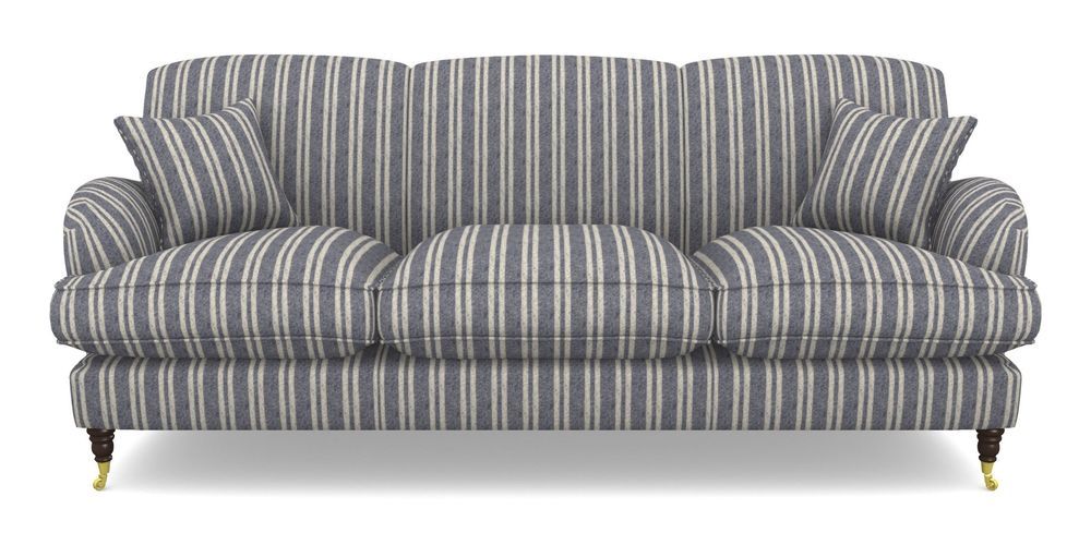 Product photograph of Kentwell 4 Seater 3 Hump Sofa In Cloth 22 - Barcode - Deep Water from Sofas and Stuff Limited