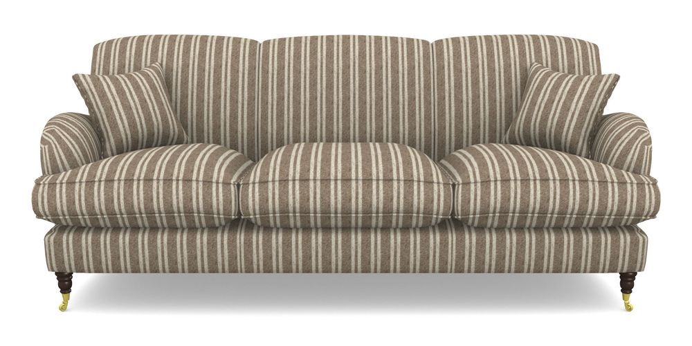 Product photograph of Kentwell 4 Seater 3 Hump Sofa In Cloth 22 - Barcode - Peat from Sofas and Stuff Limited