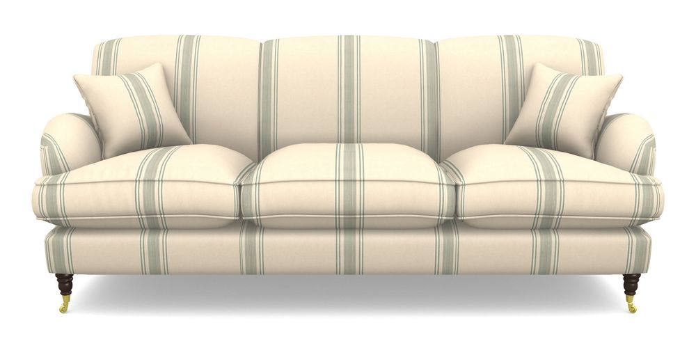 Product photograph of Kentwell 4 Seater 3 Hump Sofa In Cloth 22 - Racing Stripes Cheltenham - Mint from Sofas and Stuff Limited