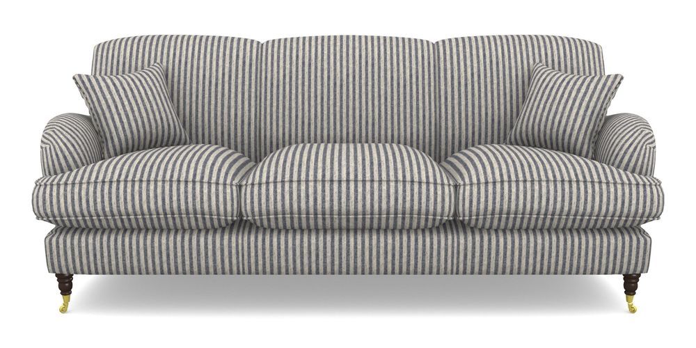 Product photograph of Kentwell 4 Seater 3 Hump Sofa In Cloth 22 - Pinstripe - Deep Water from Sofas and Stuff Limited