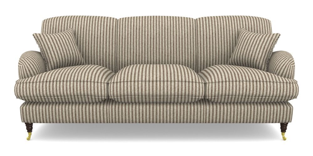 Product photograph of Kentwell 4 Seater 3 Hump Sofa In Cloth 22 - Pinstripe - Peat from Sofas and Stuff Limited