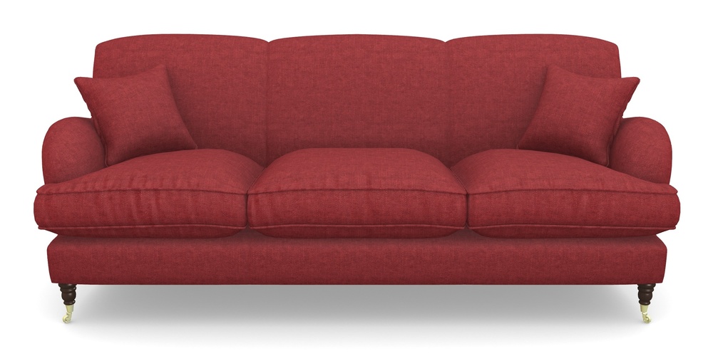 Product photograph of Kentwell 4 Seater 3 Hump Sofa In Easy Clean Plain - Claret from Sofas and Stuff Limited