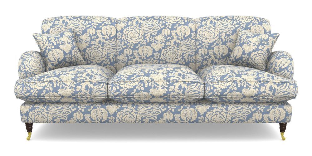 Product photograph of Kentwell 4 Seater 3 Hump Sofa In V A Brompton Collection - Flowering Kale - Morning Blue from Sofas and Stuff Limited