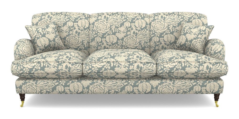 Product photograph of Kentwell 4 Seater 3 Hump Sofa In V A Brompton Collection - Flowering Kale - Pebble from Sofas and Stuff Limited