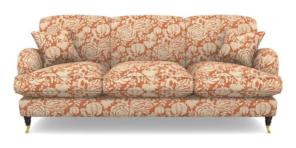 Product photograph of Kentwell 4 Seater 3 Hump Sofa In V A Brompton Collection - Flowering Kale - Terracotta from Sofas and Stuff Limited