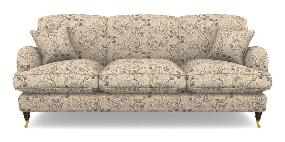 Product photograph of Kentwell 4 Seater 3 Hump Sofa In Rhs Collection - Gertrude Jekyll Linen Cotton Blend - Grey from Sofas and Stuff Limited