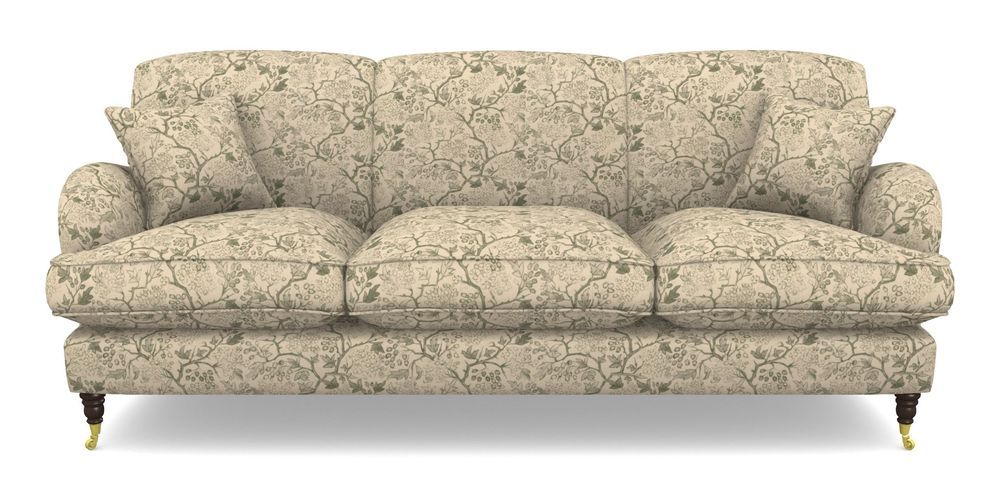 Product photograph of Kentwell 4 Seater 3 Hump Sofa In Rhs Collection - Gertrude Jekyll Linen Cotton Blend - Green from Sofas and Stuff Limited