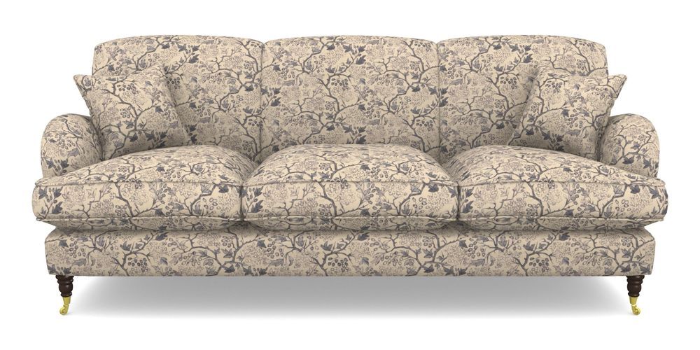 Product photograph of Kentwell 4 Seater 3 Hump Sofa In Rhs Collection - Gertrude Jekyll Linen Cotton Blend - Navy from Sofas and Stuff Limited