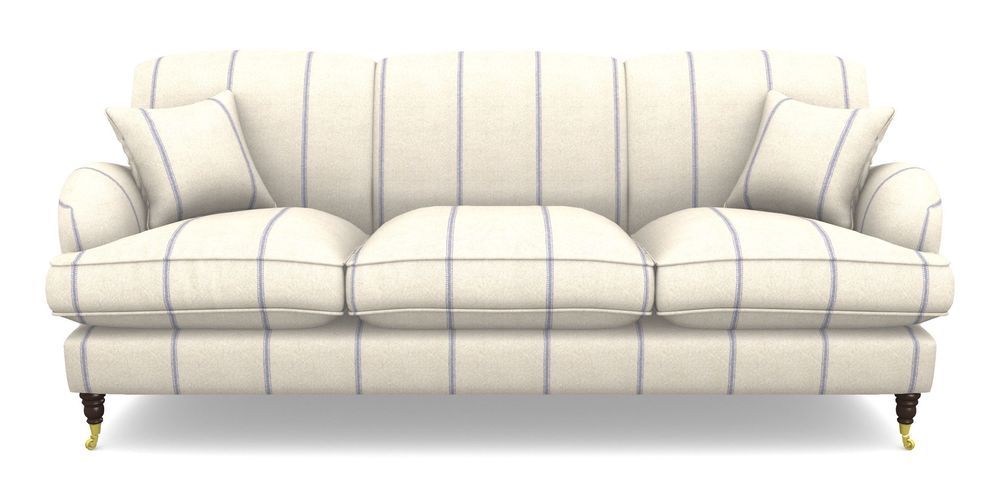 Product photograph of Kentwell 4 Seater 3 Hump Sofa In Grain Sack Stripe - Blue from Sofas and Stuff Limited