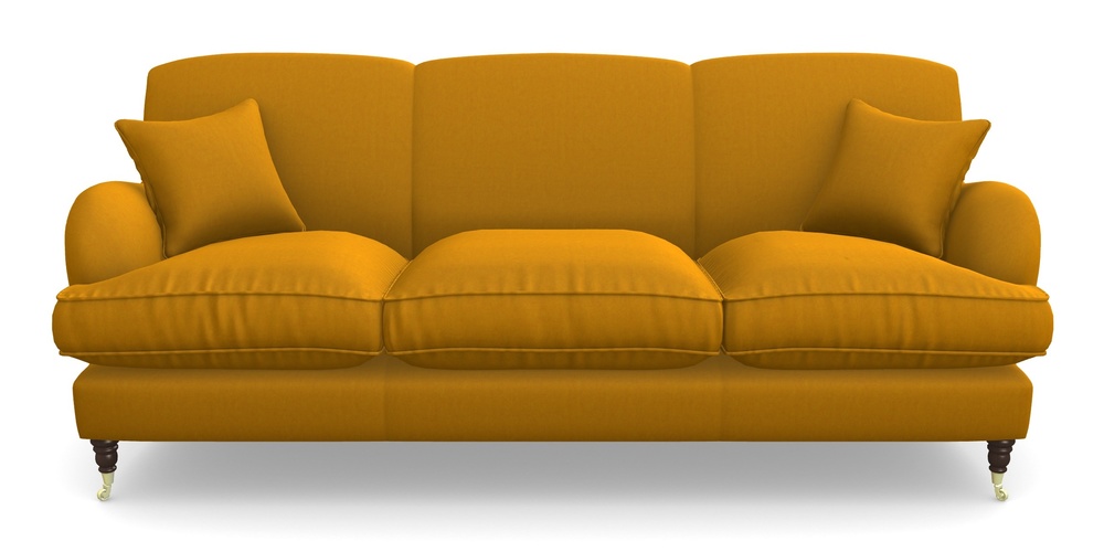 Product photograph of Kentwell 4 Seater 3 Hump Sofa In House Velvet - Saffron from Sofas and Stuff Limited