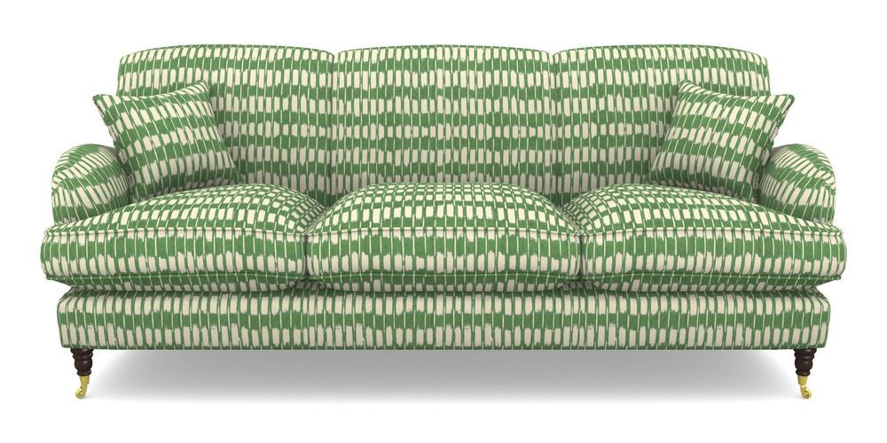 Product photograph of Kentwell 4 Seater 3 Hump Sofa In V A Brompton Collection - Ikat - Basil from Sofas and Stuff Limited