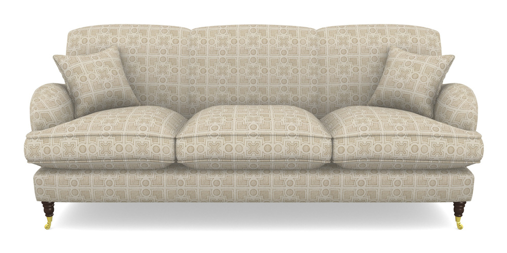 Product photograph of Kentwell 4 Seater 3 Hump Sofa In Rhs Collection - Small Knot Garden Cotton Weave - Gold from Sofas and Stuff Limited