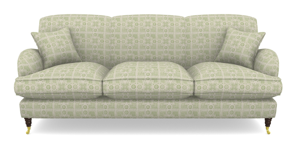 Product photograph of Kentwell 4 Seater 3 Hump Sofa In Rhs Collection - Small Knot Garden Cotton Weave - Green from Sofas and Stuff Limited