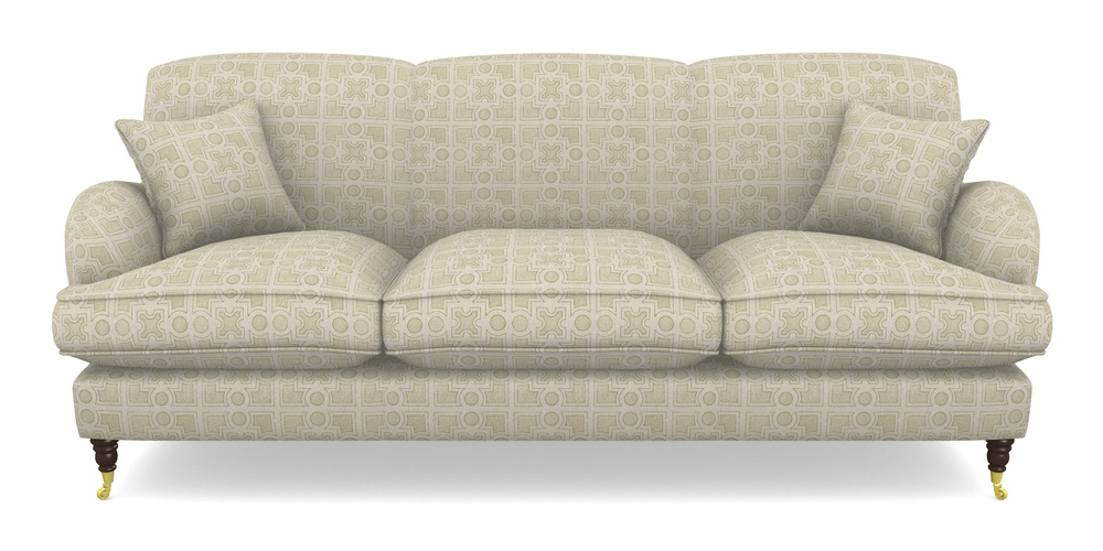 Product photograph of Kentwell 4 Seater 3 Hump Sofa In Rhs Collection - Small Knot Garden Cotton Weave - Olive from Sofas and Stuff Limited