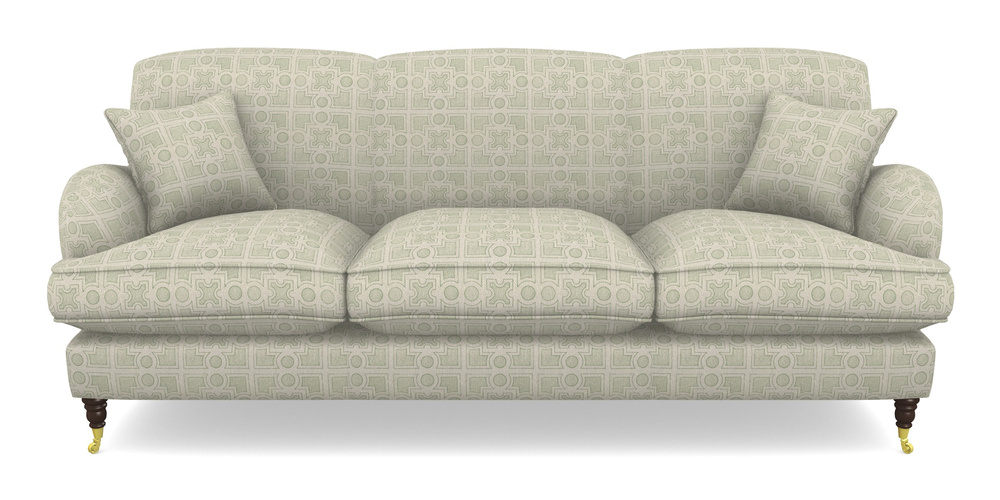 Product photograph of Kentwell 4 Seater 3 Hump Sofa In Rhs Collection - Small Knot Garden Cotton Weave - Pistachio from Sofas and Stuff Limited