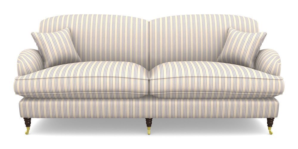 Product photograph of Kentwell 4 Seater 2 Hump Split Sofa In Cloth 22 - Racing Stripes Ayr - Blueberry from Sofas and Stuff Limited