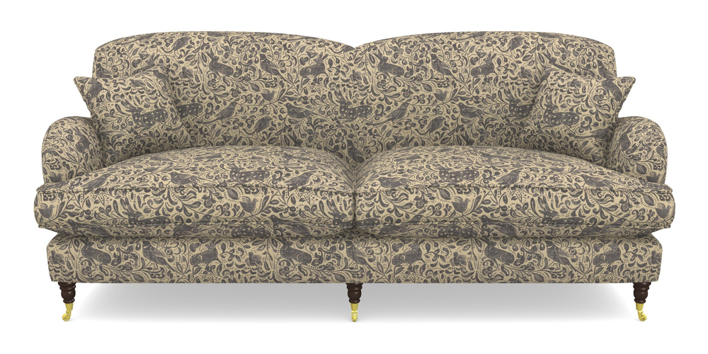 Product photograph of Kentwell 4 Seater 2 Hump Split Sofa In V A Drawn From Nature - Bird And Rabbit - Navy from Sofas and Stuff Limited