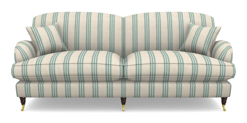 Product photograph of Kentwell 4 Seater 2 Hump Split Sofa In Cloth 18 Stripes - Bengal - Basil from Sofas and Stuff Limited