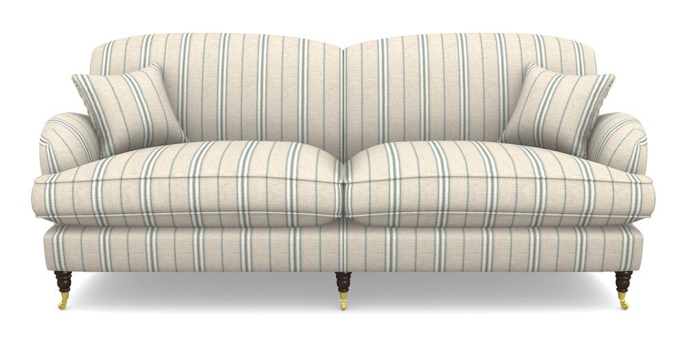 Product photograph of Kentwell 4 Seater 2 Hump Split Sofa In Cloth 18 Stripes - Regimental - Basil from Sofas and Stuff Limited