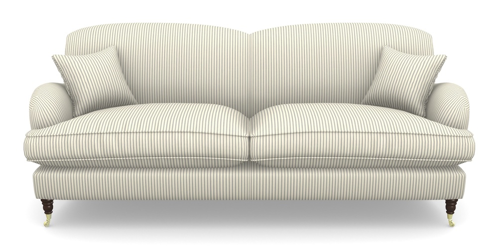 Product photograph of Kentwell 4 Seater 2 Hump Split Sofa In Cotton Stripe - Airforce from Sofas and Stuff Limited