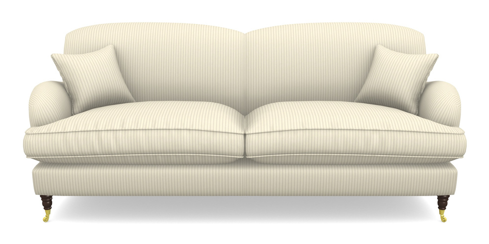 Product photograph of Kentwell 4 Seater 2 Hump Split Sofa In Cotton Stripe - Grey from Sofas and Stuff Limited