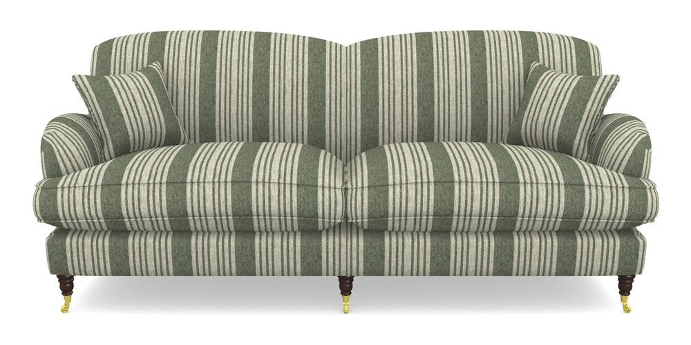 Product photograph of Kentwell 4 Seater 2 Hump Split Sofa In Cloth 22 - Bayadere - Courgette from Sofas and Stuff Limited