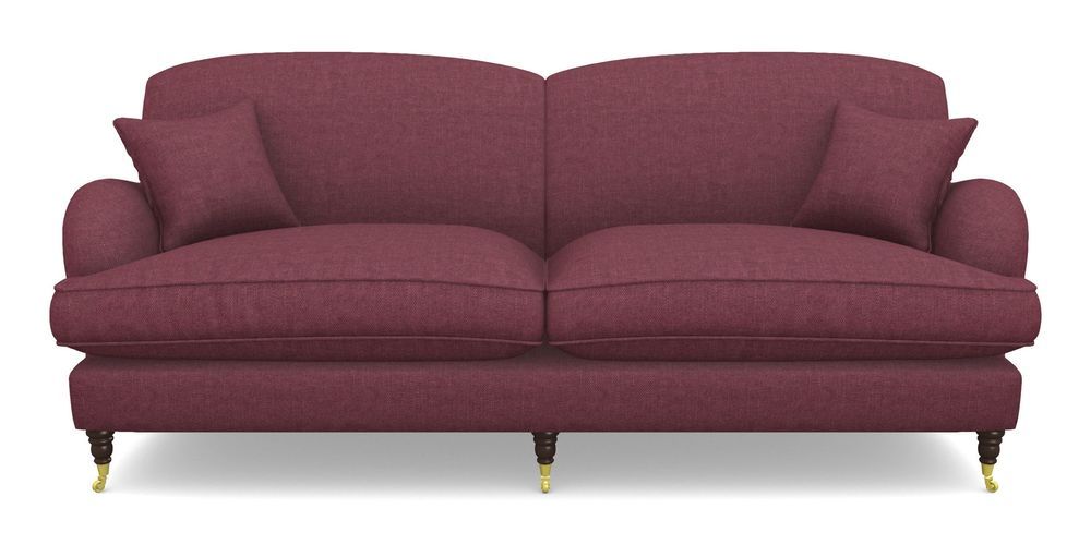 Product photograph of Kentwell 4 Seater 2 Hump Split Sofa In Easy Clean Plain - Chianti from Sofas and Stuff Limited