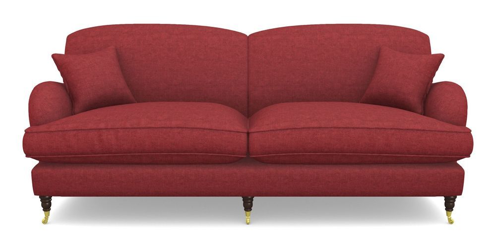 Product photograph of Kentwell 4 Seater 2 Hump Split Sofa In Easy Clean Plain - Claret from Sofas and Stuff Limited