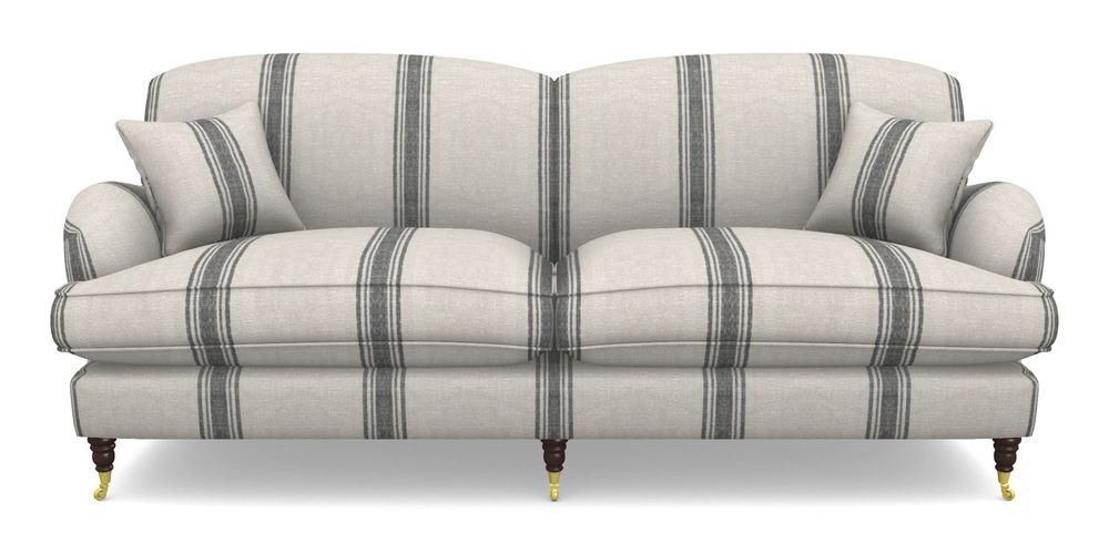 Product photograph of Kentwell 4 Seater 2 Hump Split Sofa In Flemish Stripe - Flemish Black from Sofas and Stuff Limited