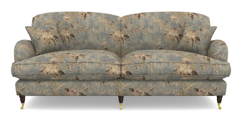 Product photograph of Kentwell 4 Seater 2 Hump Split Sofa In Floral Linen - Zefferino Danish Girl from Sofas and Stuff Limited