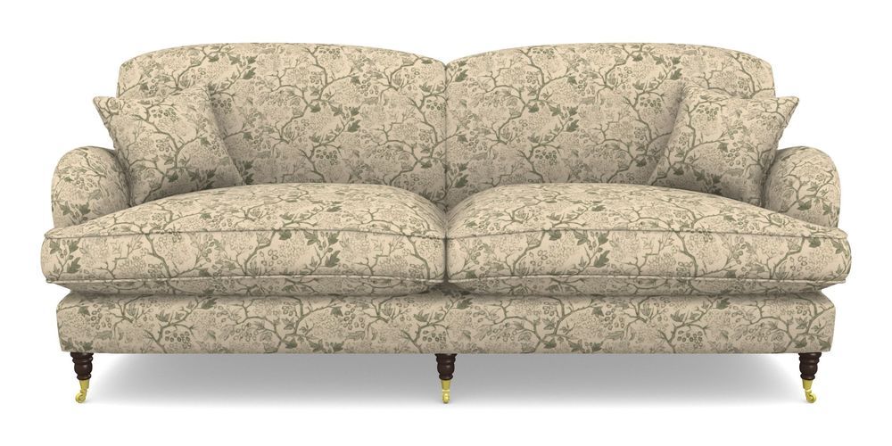 Product photograph of Kentwell 4 Seater 2 Hump Split Sofa In Rhs Collection - Gertrude Jekyll Linen Cotton Blend - Green from Sofas and Stuff Limited