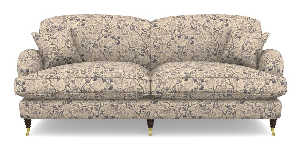 Product photograph of Kentwell 4 Seater 2 Hump Split Sofa In Rhs Collection - Gertrude Jekyll Linen Cotton Blend - Navy from Sofas and Stuff Limited