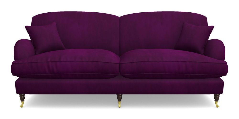 Product photograph of Kentwell 4 Seater 2 Hump Split Sofa In House Clever Velvet - Aubergine from Sofas and Stuff Limited