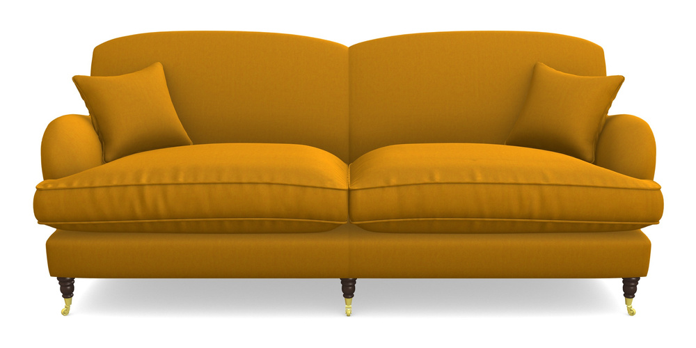 Product photograph of Kentwell 4 Seater 2 Hump Split Sofa In House Velvet - Saffron from Sofas and Stuff Limited