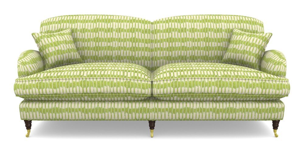 Product photograph of Kentwell 4 Seater 2 Hump Split Sofa In V A Brompton Collection - Ikat - Lime from Sofas and Stuff Limited