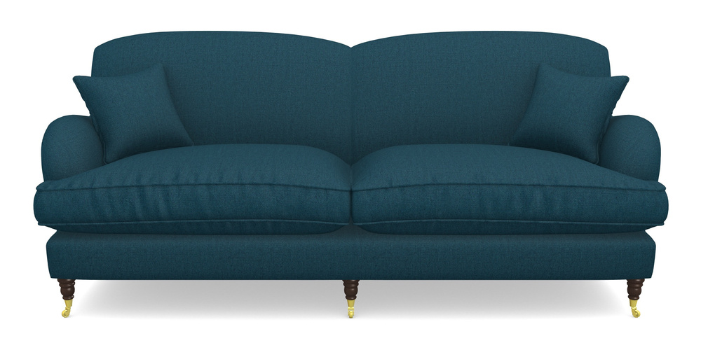 Product photograph of Kentwell 4 Seater 2 Hump Split Sofa In Plain Linen Cotton - Ink Pot from Sofas and Stuff Limited